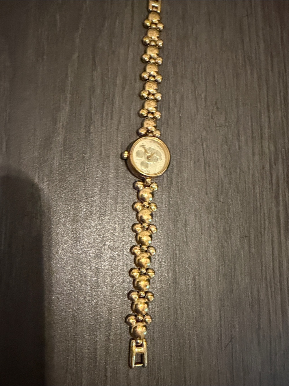 Mickey Vintage gold watch Gold-Tone Women's Beaded Link Watch